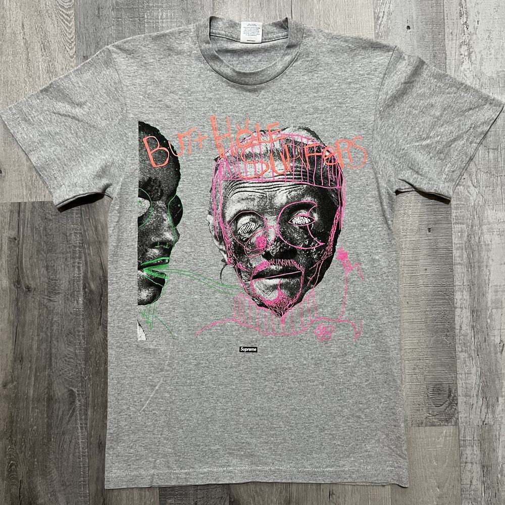Supreme Butthole Surfers T Shirt Grey Size Small Streetwear SS21 Grunge Band Tee